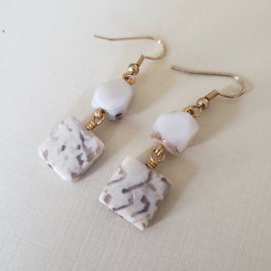 OOAK NEW Kriaytions Creamy Stone Earrings